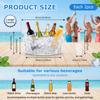 2Pc Ice Bucket Large Capacity Beverage Cooler Tub with Scoop PET Ice Bucket Set Transparent Beverage Tub for Home Outdoor Picnic