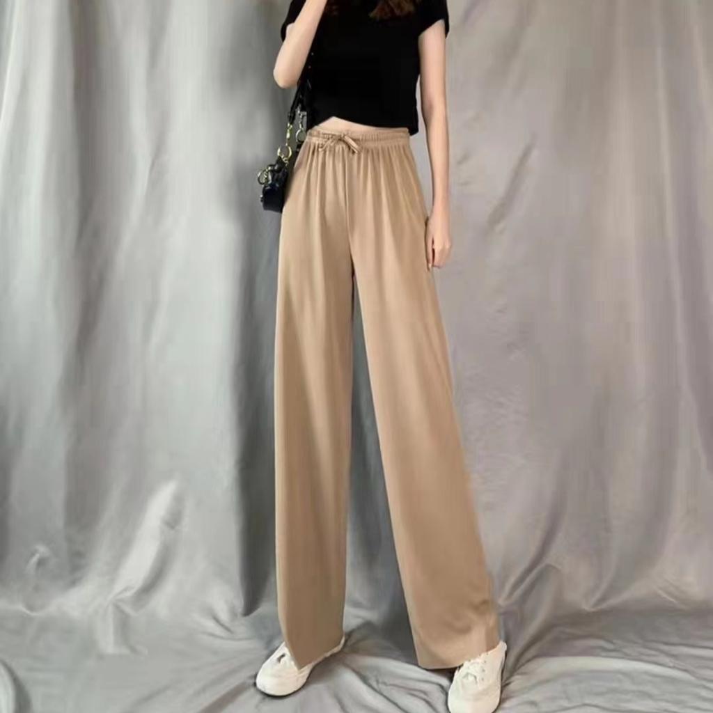 Palazzo Pants for Women Spring Summer Casual Lounge Pants High Waist Trousers Baggy Wide Leg Pants Women's Beach Vacation Flowy Pants