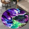 1PC The clown's Fiery Rise Round Rug, Non-slip Chair Mat, Home Decor, Circle Carpet Perfect for Office, Bedroom, Living Room,Christmas gift