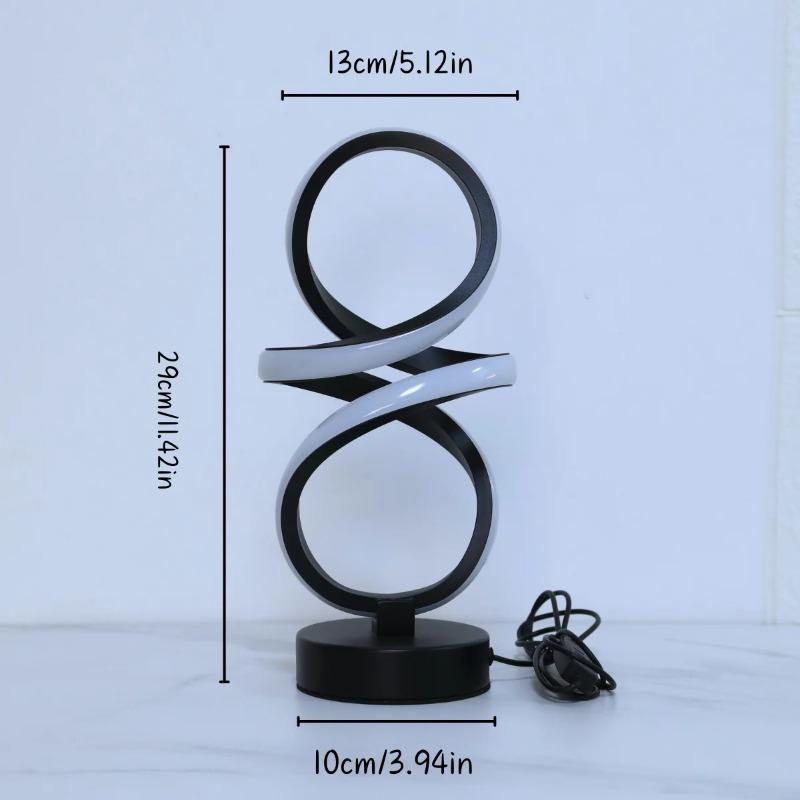 Creative spiral LED table lamp, adjustable in 3 colors, USB power supply, suitable for home bedrooms, offices, and study rooms