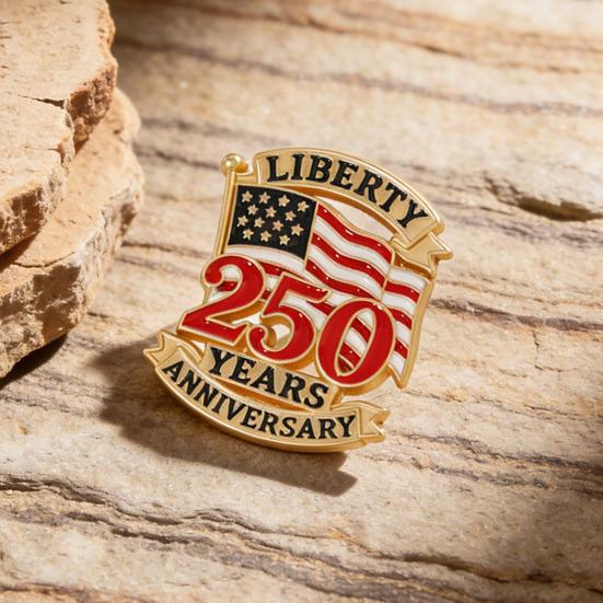 2026 Brooch Commemorating 250th US Anniversary Alloy Enamel Pin with Flag Liberty Bell Butterfly Buckle Suit Lapel