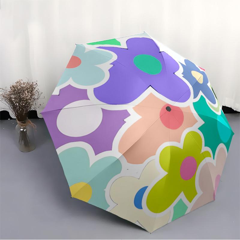1pc Floral PatternAutomatic Open/close Folding Umbrella, Compact Portable Travel Umbrella, Perfect Birthday/Holiday, Cute Umbrella y050