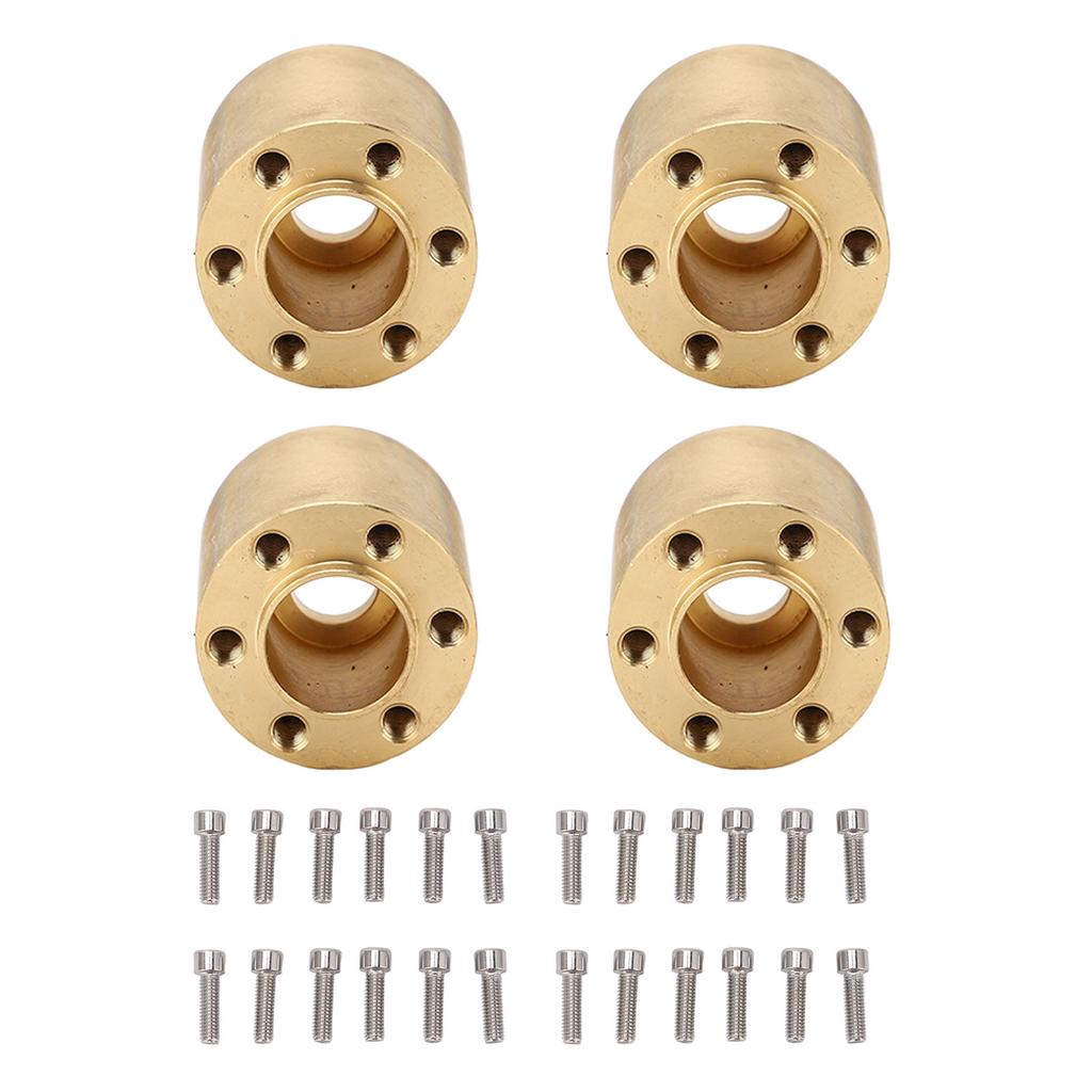 4 Pcs Brass Wheel Hex Hub Adapter RC Car Crawler Widen Adapter for 110 RC Crawler 1.9 2.2in VP