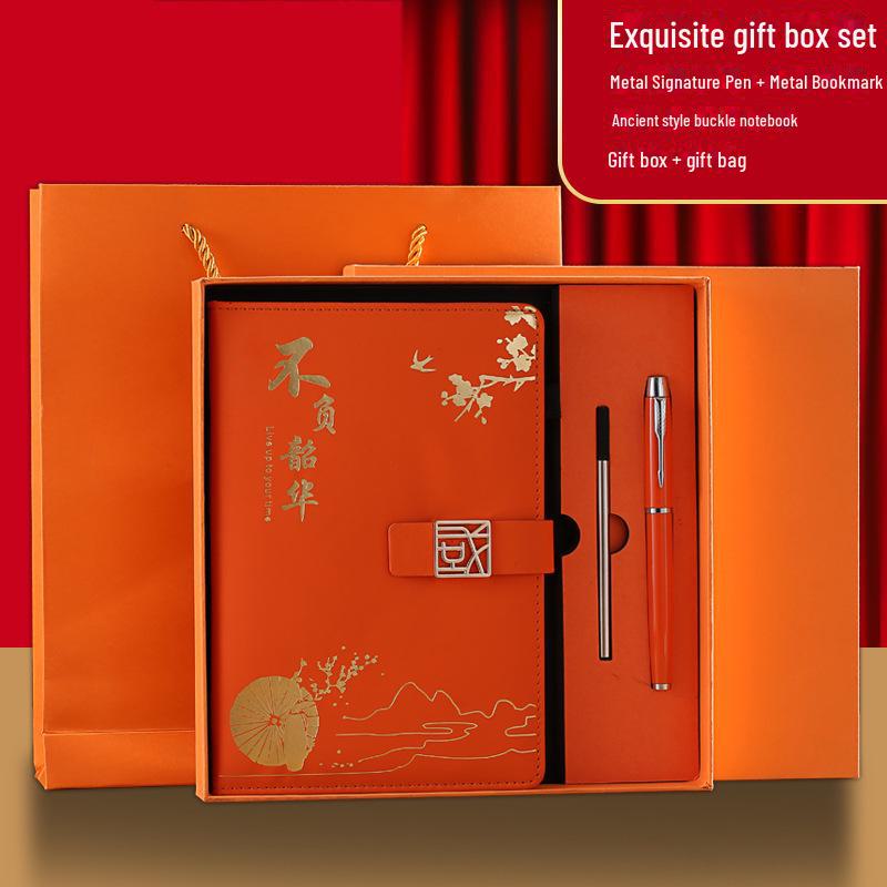 A5 Trendy Thickened Notebook & Inspirational Student Diary Gift Set