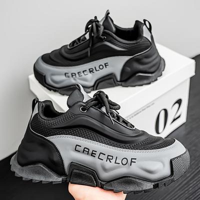 Schuhe für Herren Hochwertige Plateau-Sneaker Atmungsaktives Mesh Leder Herrenschuhe Lässig Dicke Sohle Sportschuhe Zapatillas Hombre