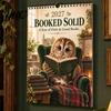 Decorative Wall Hanging for Study 2027 Calendar with Cute Owl Reading Illustrations, Retro Oil Painting Style Monthly Schedule Organizer Home Planner