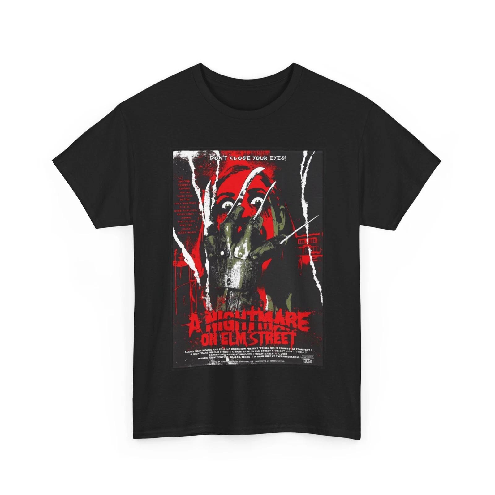 A Nightmare On Elm Street Movie 100% Cotton T-shirt Mens Tees Top Unisex Heavy Cotton Tee M