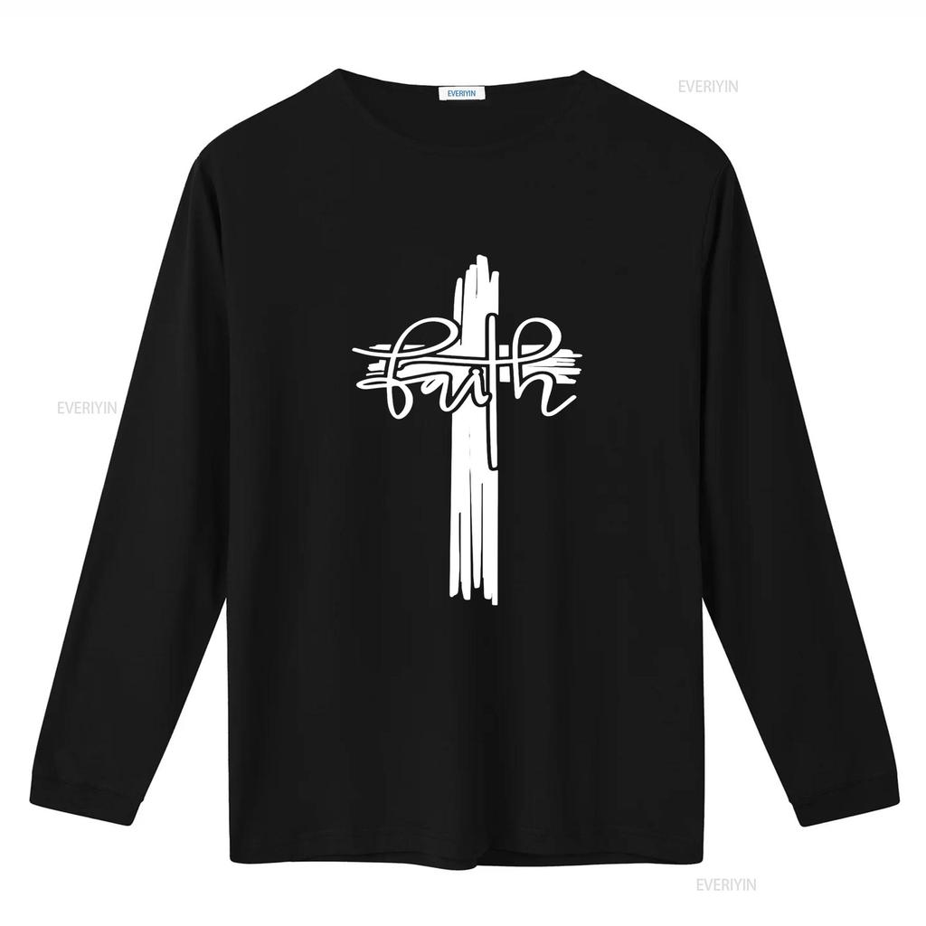 Men s Christian Faith Cross T Shirt Bible Black vintage Washed fashion Versatile Stylish Casual graphic Comfortable Soft
