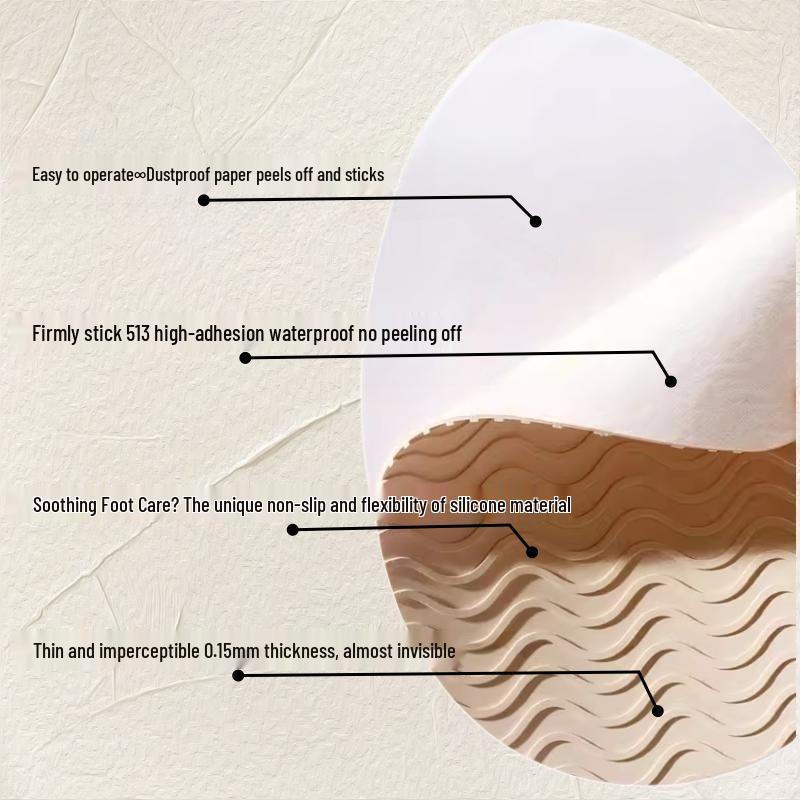 Silicone Non-slip High Heel Sole Protector: Anti-wear Forefoot Leather Film, Self-adhesive Rubber Sticker.