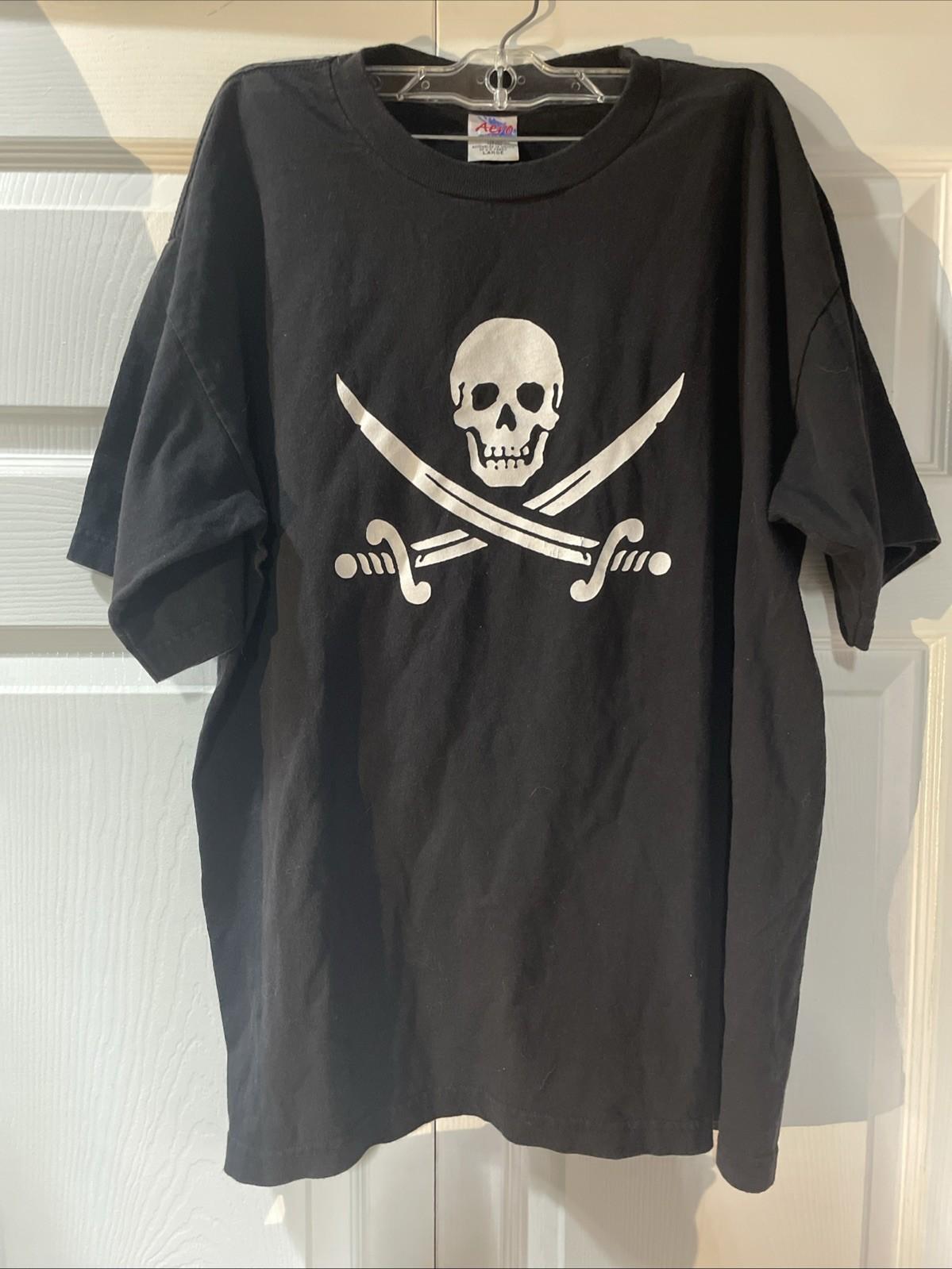 Skull Pirate Sword Knife Jolly Roger T shirt tee S разноцветный