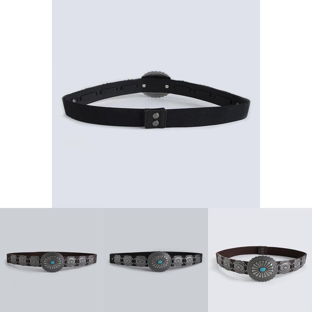 Bohemian Western Fashion Belt For Women With Elasticity And Geometric Design