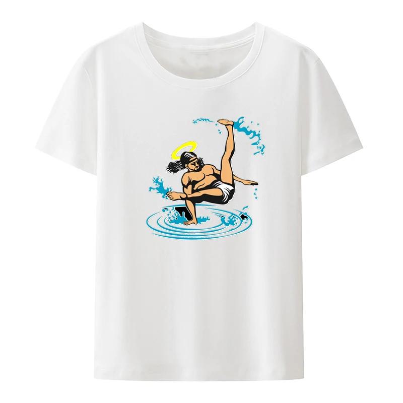 Cat as Jesus Humour for a Graphic Print T-shirt Camiseta Hombre Breathable Cool Camisetas O-neck Comfortable T-shirts Blouse