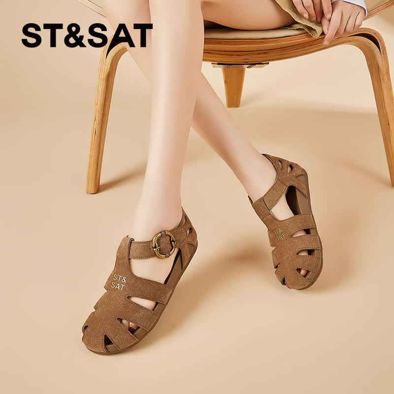Women s Retro Flat Roman Casual Sandals EU 40