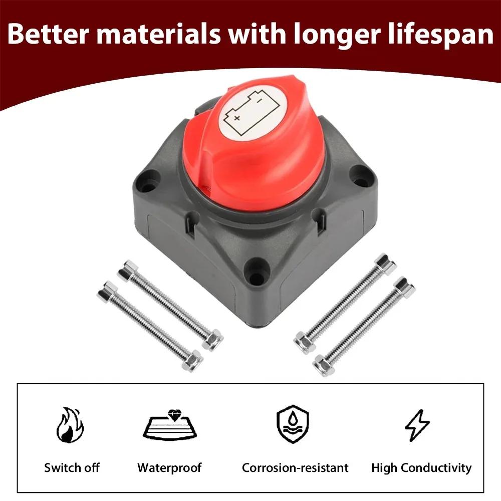 On/Off 2 Position 275A Marine Battery Disconnect Switch 12V-48V Waterproof Battery Kill Switch for Car Vehicle RV and Boat