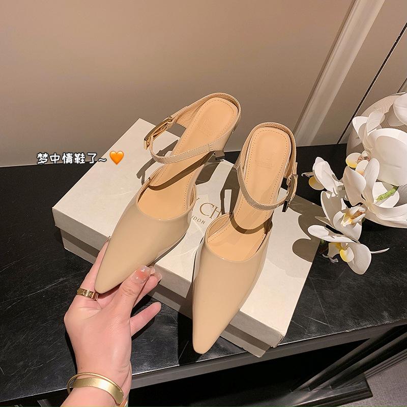 New Products In July~ 2025 Summer High Heels Simple Temperament Pointed Thin Heel Patent Leather Bag Head Women's Shoes