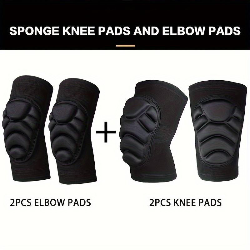 4PCS Knee & Elbow Pads Set for Sports, Thickened EVA Foam, Adjustable Non-Slip Straps, Protective Gear for Volleyball, Basketbal