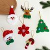 6pcs Fabric Christmas Tree Hanging Ornaments, Assorted Santa Snowman Reindeer Snowflake Tree Candy Cane for Holiday Decor