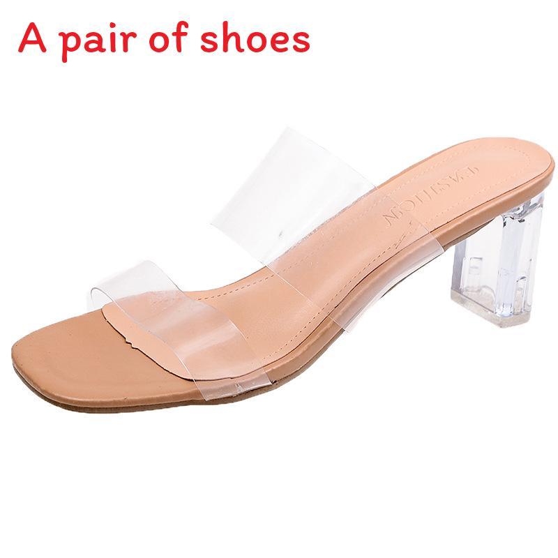 Transparent Water Crystalaccented Flat Sandals For Adult Women Summer Casual Wear