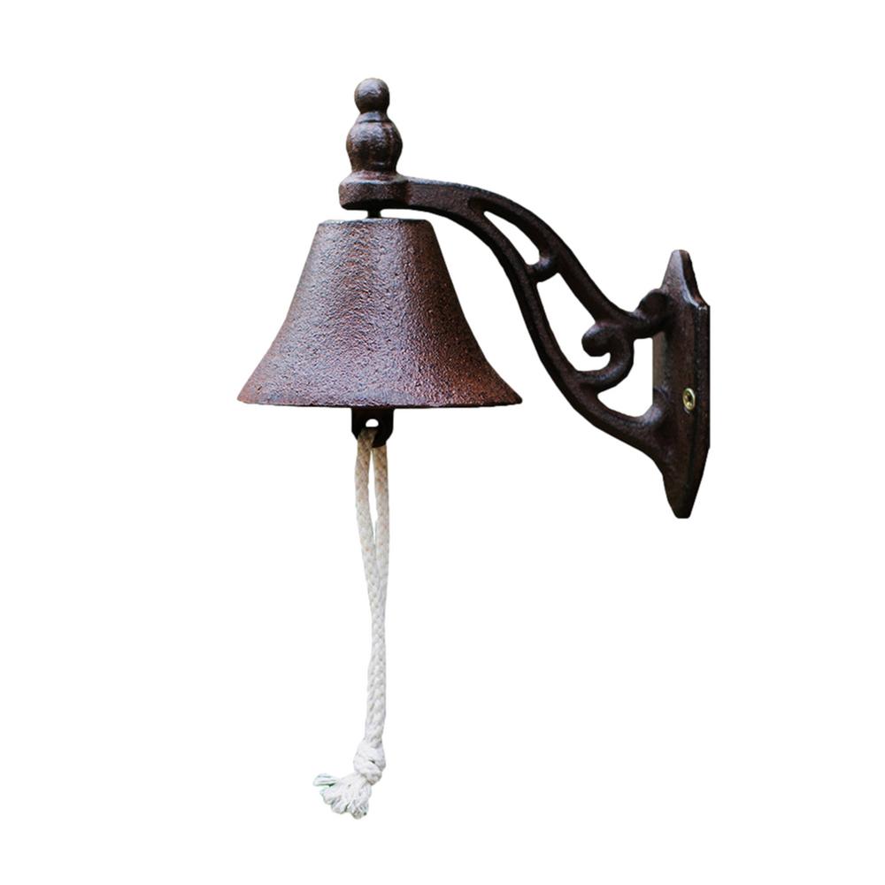 Timbre Retro Rústico para Exteriores Campana de Hierro Fundido Resistente para la Cena Colgante de Pared Timbre de Bienvenida Vintage para el Hogar Decoración de Jardín
