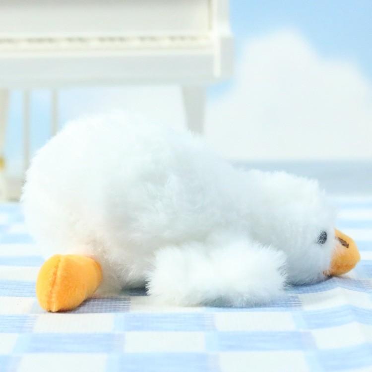 Charming White Goose Keychain Furry Plush Toy Cartoon Character For Gifts