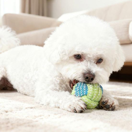 Cotton Rope Dog Toy Rope Knot Ball Dog Chew Toy Interactive Tug-of-War Dog Toy for Small And Medium Dogs Teeth Cleaning