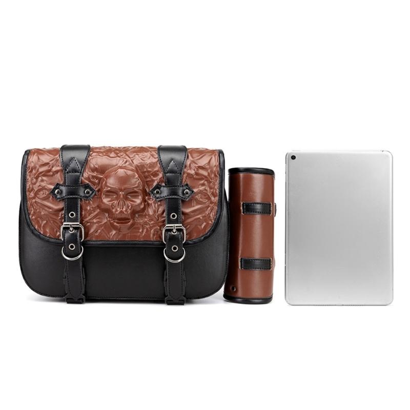 Universell Passend Einfache Montage Aufbewahrungstasche Große Kapazität Vintage Motorrad Satteltaschen PU-Leder Seitentaschen zum Fahren