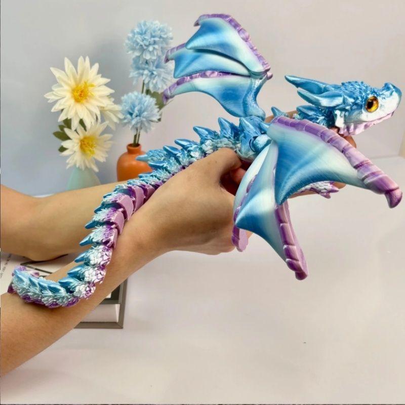 23cm 3D Printer Wing Magic Dragon Joint Mobile Rotating Toy Joint Desk Decorative Toys Gifts Crafts.