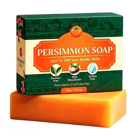 Persimmon Extract Soap Bar with Natural Deodorant Oil & Olive Shea Butter 100g