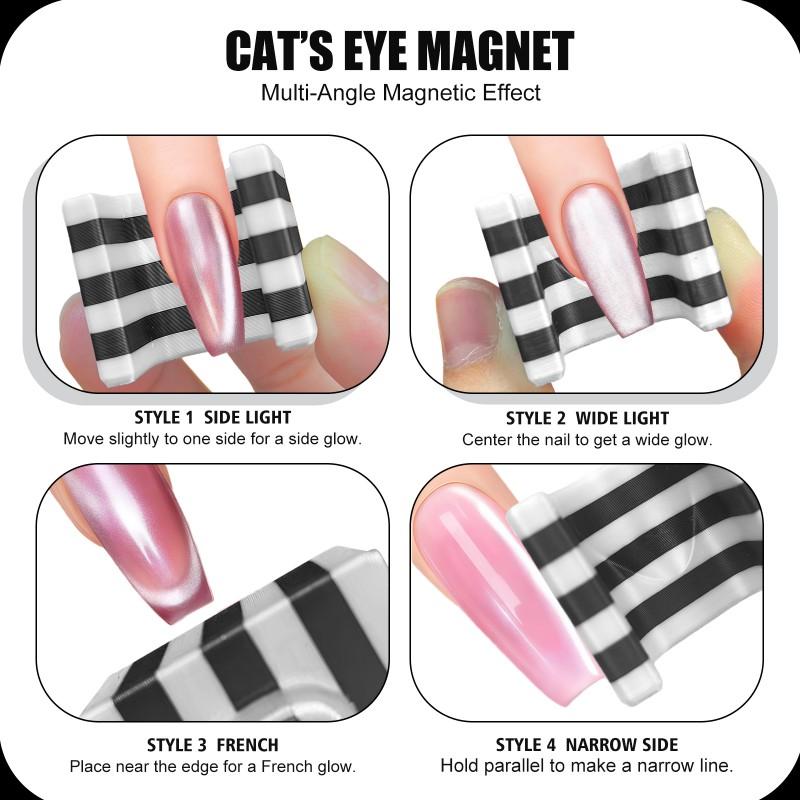 1Pcs 3D Printed Nail Art Magnetic Stick Nail Art 5D Automatic Magnet Suitable For Diy Cat Eye Gel Nail Polish Manicure Tools