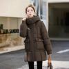 Removable sleeve medium and long cotton clothes women's new thickened warm loose hooded thin cotton coat