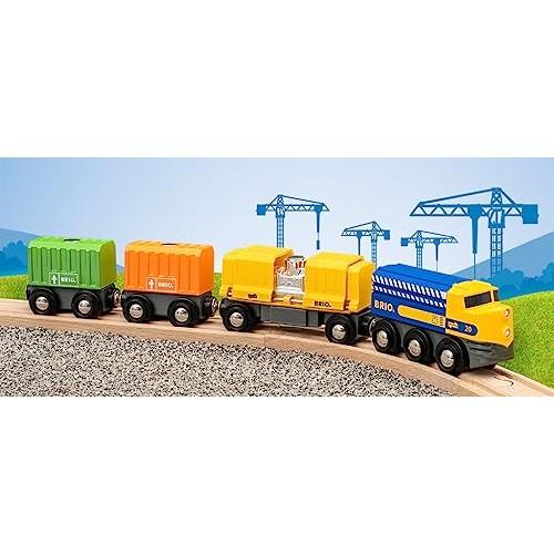 BRIO Wooden Rail Educational Toy Cargo Train Target Ages 3 to 33982 Birthday Christmas Present Indoor Play Boys Girls Brain Training Concentration