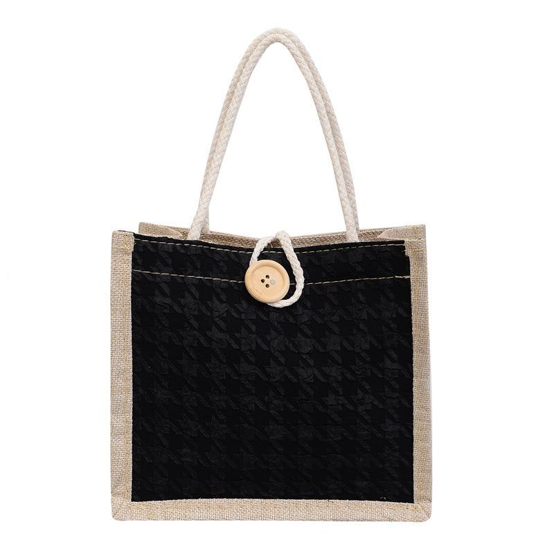 Net Red Floral Canvas Bag Tote Bag Female Style To Work with Rice Simple Out with Bento