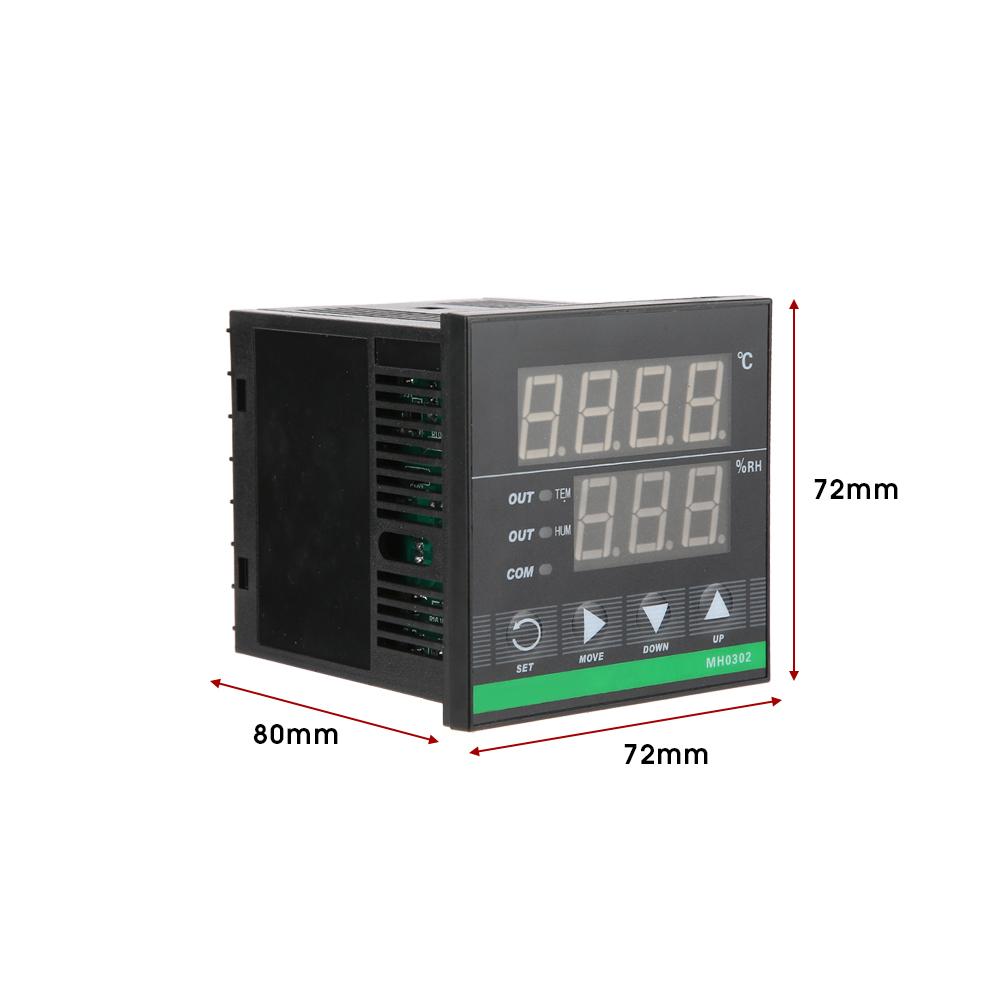 MH0302 Panel Mounted Digital Temperature and Humidity Controller Sensor Cable 72*72mm