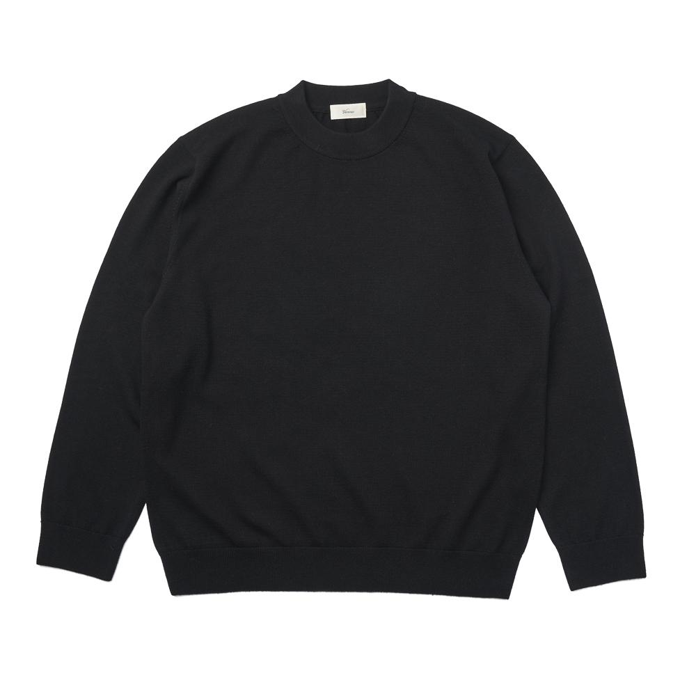 Berno [Casual] Cashtouch Crew-Neck Knit Black_Relax-Fit 2Xl