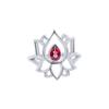 Sterling Silver Lotus Ring: Teardrop Gemstone, Stackable Flower Ring