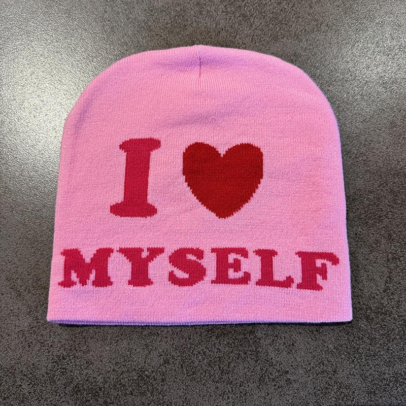 Abstract Knit Hat For Women With Warmth And Unique Letter Design For Streetwear Style