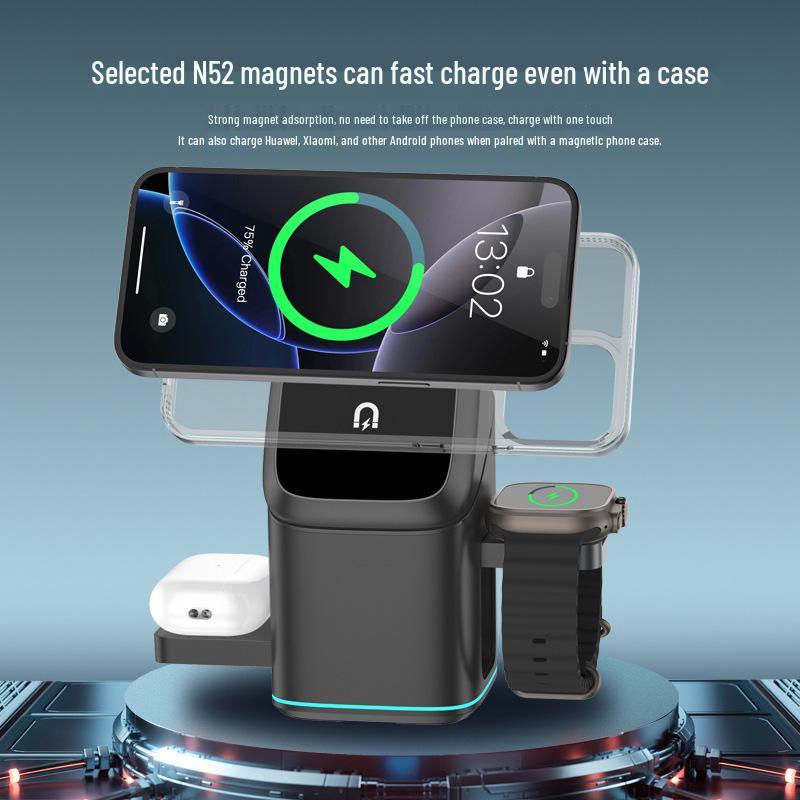 3-in-1 Magnetic Rotating Wireless Charger for Apple Phones