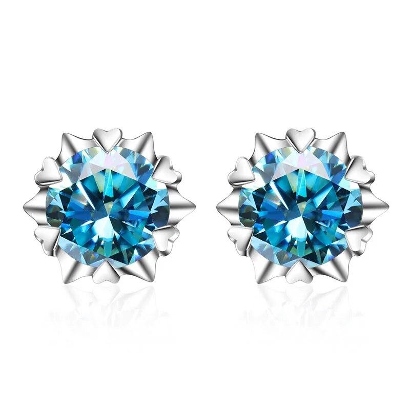 Cercei eleganti, bijuterii din argint S925, cu formă drăguță de fulg de zăpadă de 5 mm și 6,5 mm pentru femei, cupluri, cadouri prietene