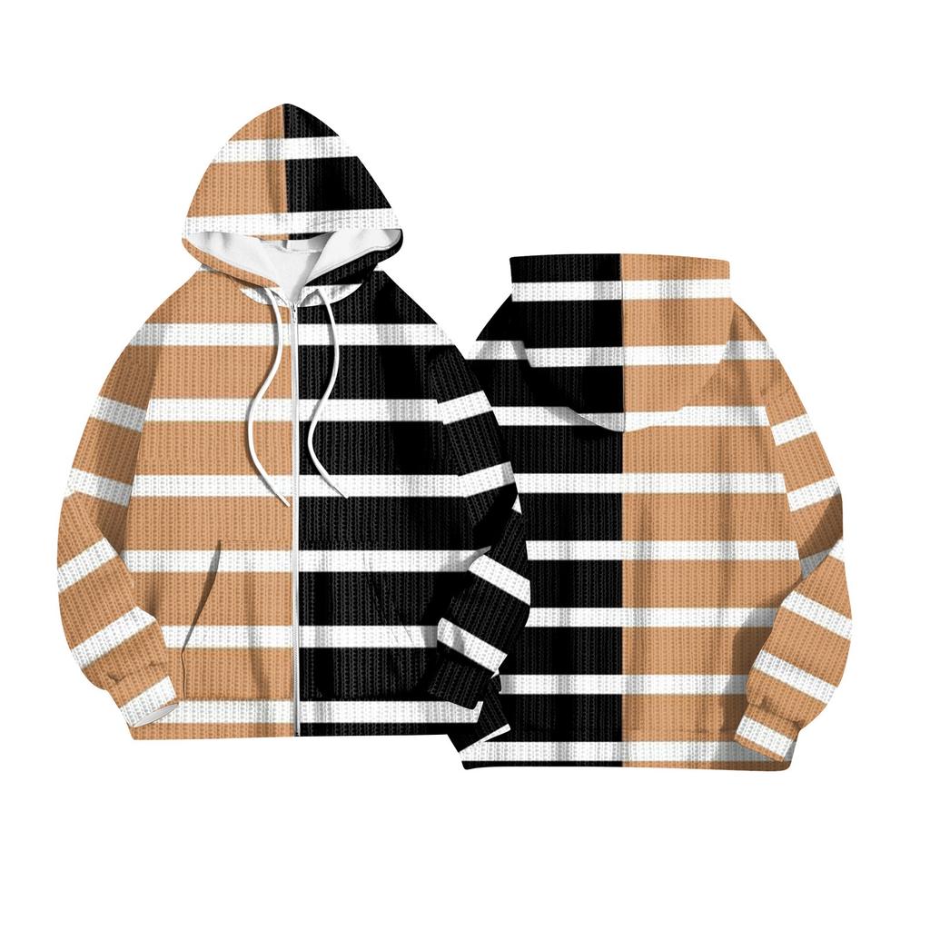 Women's Fashion Jacket Casual Printed Long-sleeved Hooded Cardigan Sweatshirts