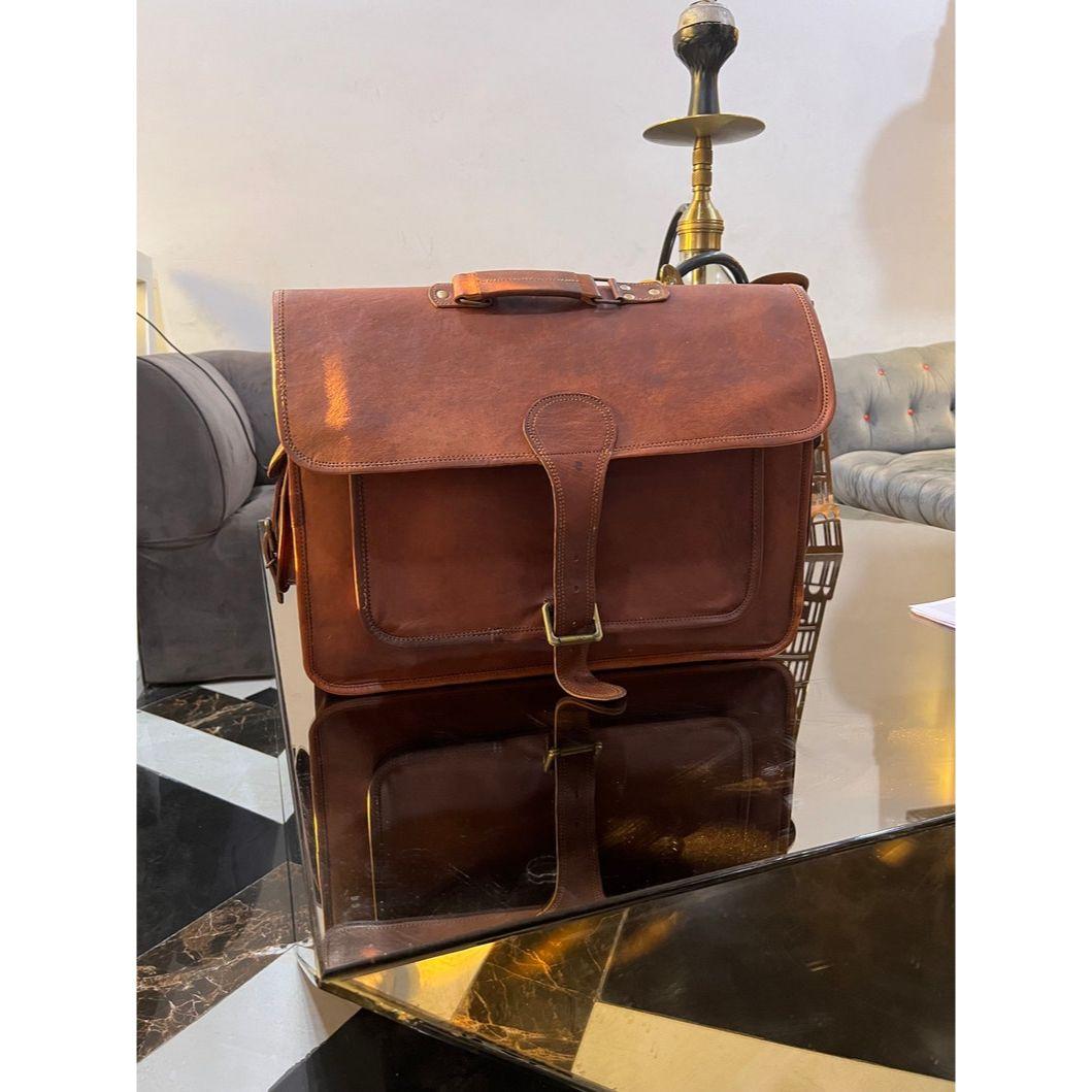 Кожаная мужская сумка Messenger ручной работы — фото 3