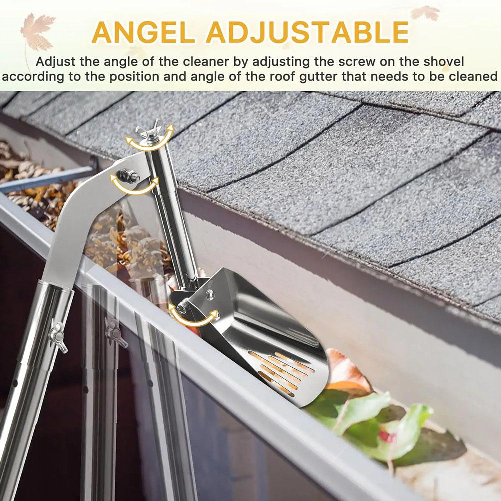 Roof Gutter Scoop Stainless Steel Cleaning Shovels Multifunctional Gutter Cleaning Tools for Roof Garden Ditch Household Gutters