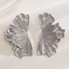 Fashion Minimalist Punk Style Alloy Ginkgo Leaf Folded Flower Earrings For Women