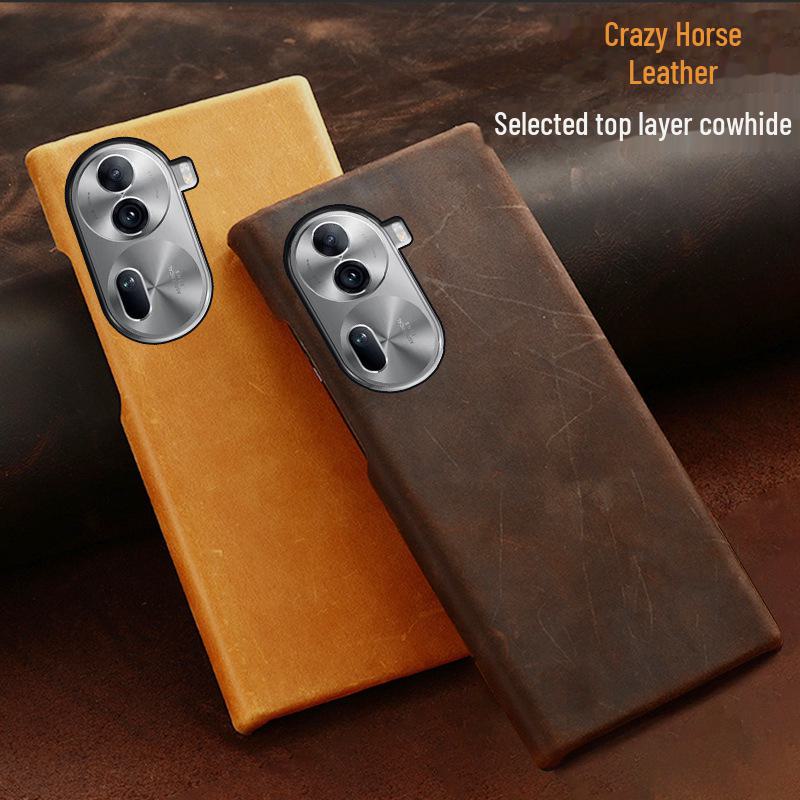 OPPO Reno11 Genuine Leather Half-Cover Protective Case