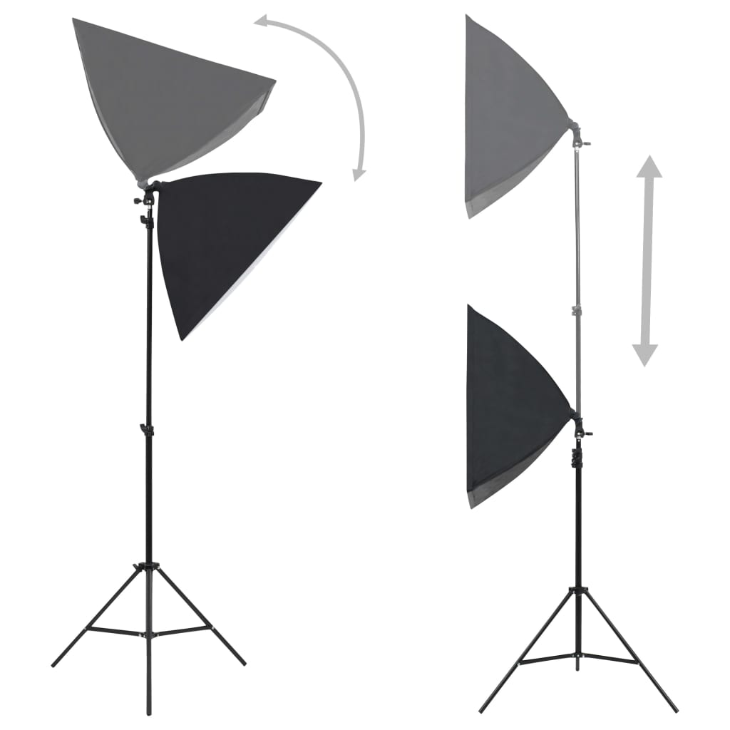Photo Studio Set with Softboxes and Background System