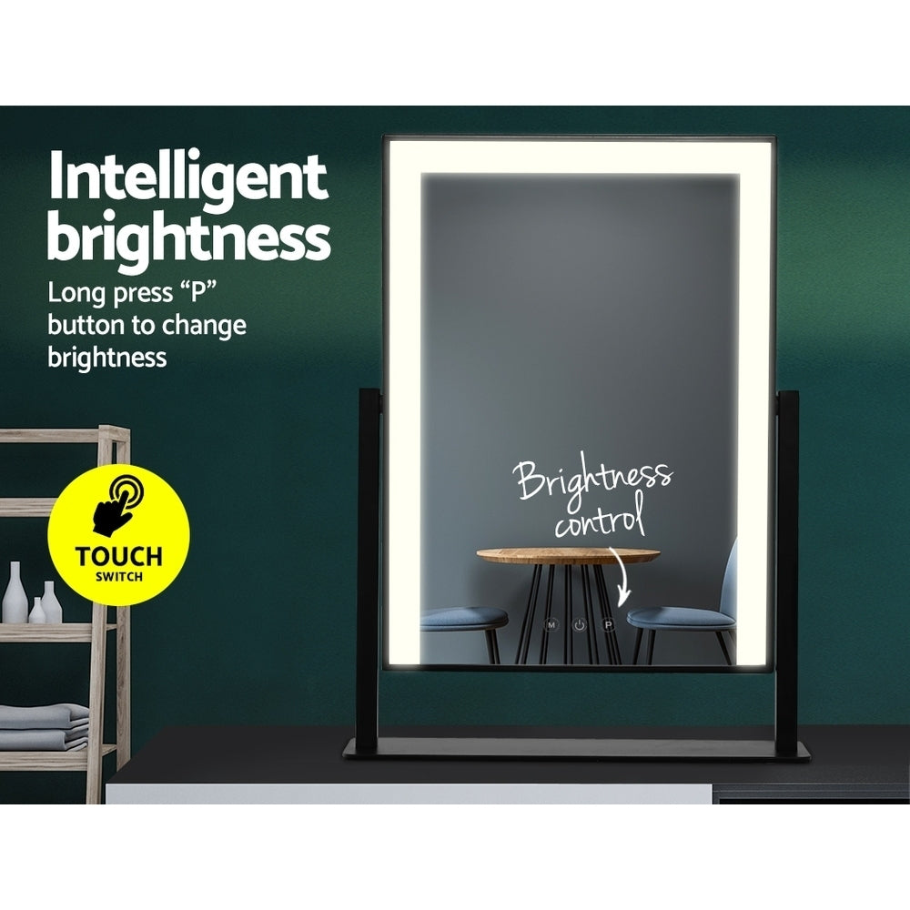 Makeup Mirrors Embellir Led Makeup Mirror Hollywood Standing Tabletop Vanity Black