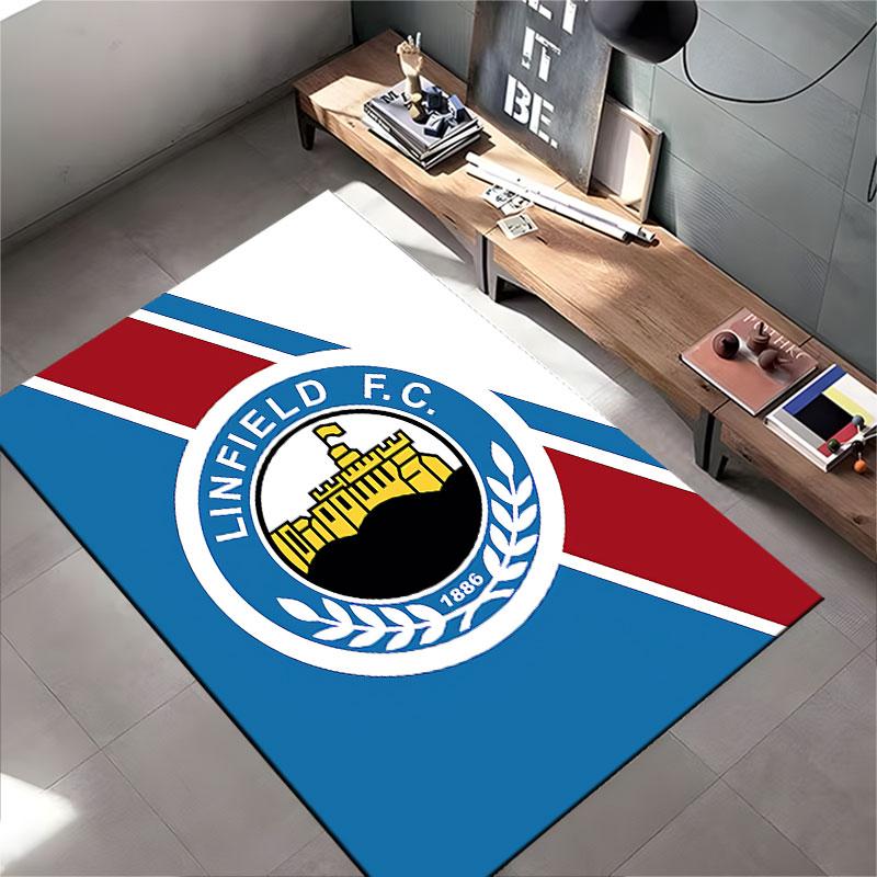 Linfield FC Logo Carpet Design suitable as a non-slip mat for the living room or bedroom sofa