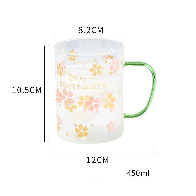 450ML Colour Glass mug Water cup Printing Starry Sky Coffee Mug with spoon lid Breakfast Milk Cup Children's Gift