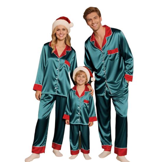 Familie Julepysjamas Matchende Sett 2 Deler Nattøy Antrekk Jule-temakostymer Komfortabelt Loungewear for Voksne Barn