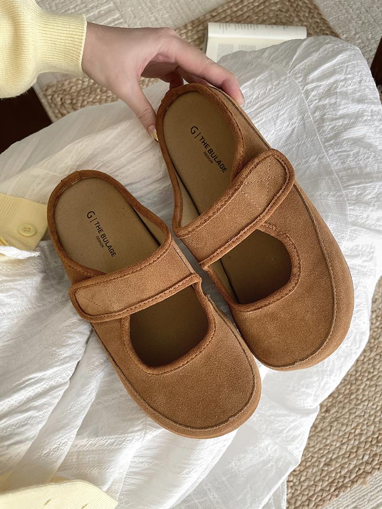 Fashion Women Clogs Cow Suede Leather Mules Slippers Lady Spring Summer Slip on Flats Female Beige Low-heeled Comfort New Girls Clogs