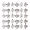 60pcs Pendant Trays Heart Shaped Pendant Setting Cabochon Base Setting with Glass Cabochon
